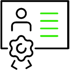 Grafik von einem Profil mit Auszeichnung